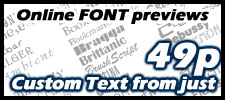 Click here for real time online font previews, see custom text with a normal shadow, drop shadow, outline and many more effects and instant quotes from custom-graphics.co.uk your number 1 uk online supplier, all graphics and decals are supplied in high quality vinyl